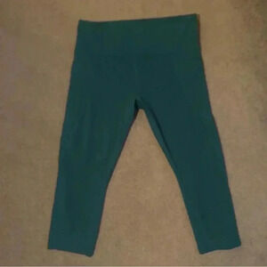 Dark Teal Athleta Cropped Leggings with Pockets